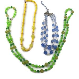 Three Vintage Plastic Bead Necklaces